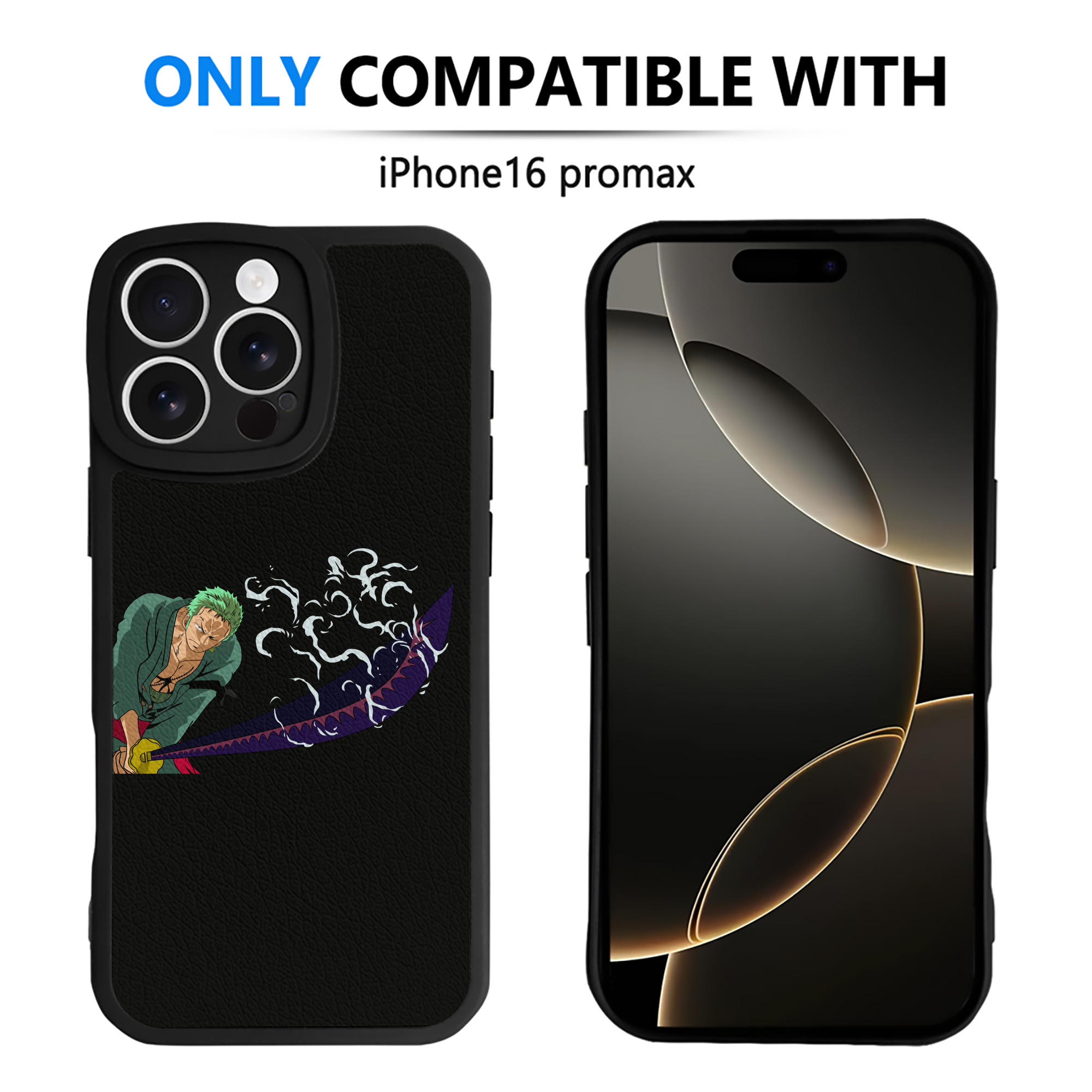 （画像用） ワンピース ロロノア・ゾロ ONE PIECE Roronoa Zoro 【iPhone 16シリーズ対応】シリコンスマホケース（レザー調） 材質：シリコン